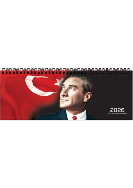 Keskin 2026-AJ-65 12*33,5 Spr.haftalık Masa Ajandası-Atatürk