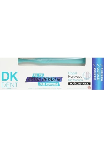 Dkdent Klasik Florürsüz Doğal Diş Macunu 75 ml Diş Fırçası Hediyeli