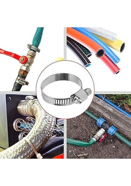 Adet Hortum Kelepçesi Seti,paslanmaz, Ayarlanabilir Boru Kelepçeleri,bahçe ve Mutfak Hortumları Için Kelepçe Seti, Su Hava ve Yağ Hatları Için Ayarlanabilir Hortum Kelepçesi, fiyatları