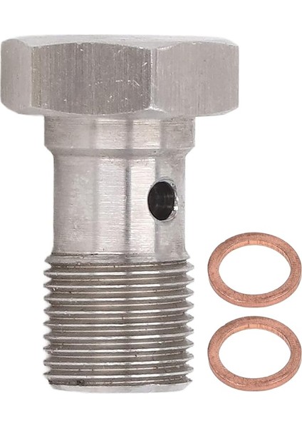 Cıvata Parçaları, Banjo Cıvata Parçaları M12X1.0 Metrik Konu Tek Delik Fren Hortumu Uç Adaptörü Fren Debriyaj Hatları Yağ Ücreti Için Yıkayıcılar ile