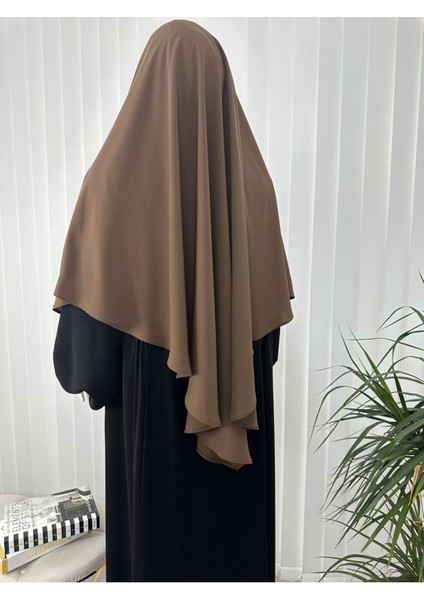 Tek Kat Medine Ipegi Pratik Bağlamalı Üçgen Sufle Eşarp Kahve ,hijab ( Hac ve Umre Için) modelleri