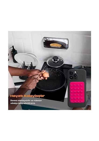 Arkasına Yapışan Silikon Vakumlu Pratik Telefon Tutucu, Kolay Telefon Kılıfı Tutucu, Tüm Cep Telefonu Modellerine Uygun, Araç Telefon Tutucu, Makyaj, Mutfak, Ahtapot (Beyaz) fırsatları