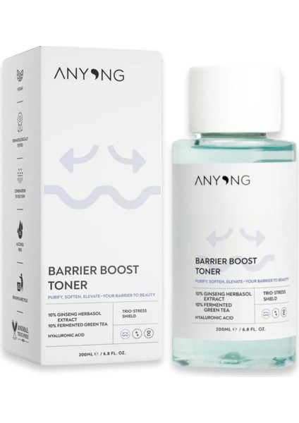 Anyong Bariyer Destekleyici ve Sakinleştirici Tonik 200 ml (Yeşil Çay & Ginseng Özü & Hyalüronik Asit)