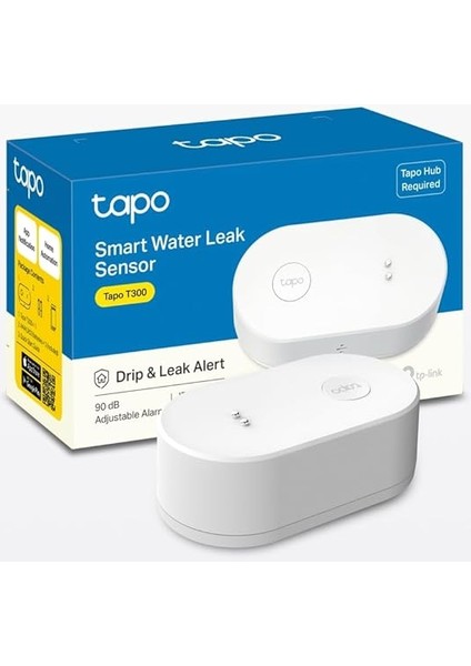 Tp-Link T300, Akıllı Su Sızıntı Algılama Sensörü, IP67 Su Geçirmez, Anlık Uygulama Bildirimi, 90DB'YE Kadar Alarm, Damlama ve Sızıntı Uyarısı