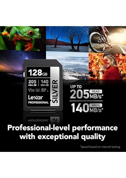 128 GB Profesyonel Gümüş Sdxc Hafıza Kartı, Uhs-I, C10, U3, V30, 4K Video, 205/140 Mb/s'ye Kadar Okuma/yazma, Profesyonel Fotoğrafçı, Video Görüşçü, Meraklısı (LSDSILV128G-BNNNU) fiyatları