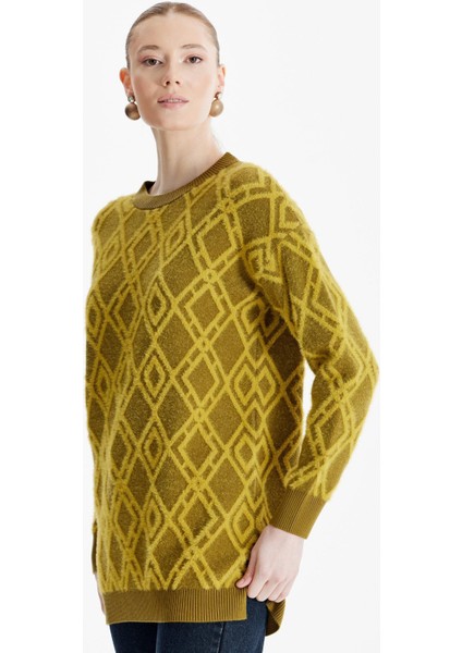 21614 Desenli Sıfır Yaka Triko Tunik fiyatları