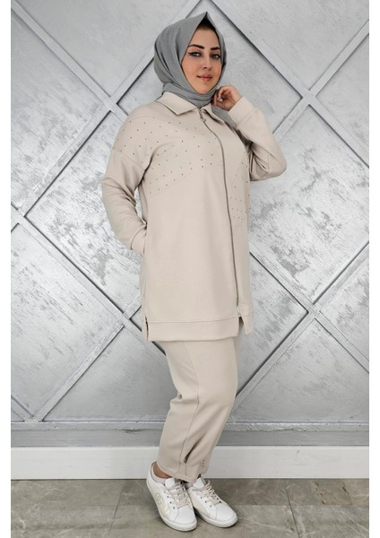 Kadın Taş Detaylı Tesettür Takım fiyatları