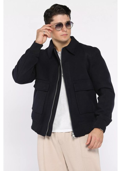 Cep Detaylı Ribanalı Erkek Kaşe Kaban P-00018797 fiyatları