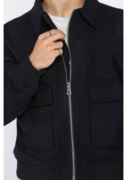 Cep Detaylı Ribanalı Erkek Kaşe Kaban P-00018797 fırsatları