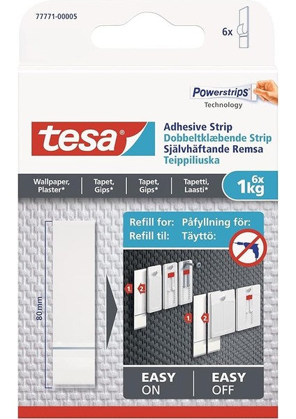 77771 – 00002 – 00 ÇIKARILABILIR Yapışkan Bant Üzerine Resim Asmak Için Duvar Kağıdı, Beyaz