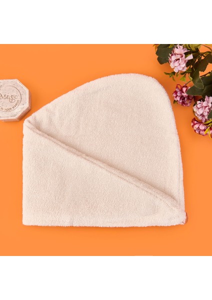 Soft Pamuk Saç Havlusu - Ekru - 55X25 cm