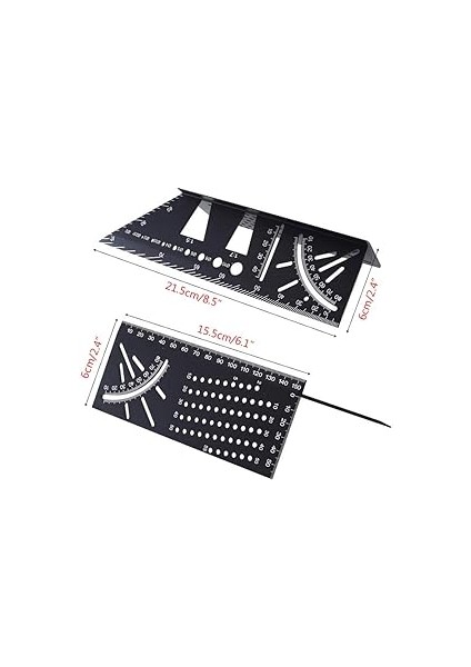 Alüminyum Alaşımlı Ağaç Işleme Kare Boyut Ölçü Cetveli,45/90 Derece Açı T Cetvel,3d Gönye Açı Ölçüm Şablon Aracı DC721 modelleri