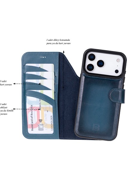 iPhone 17 Pro Max Uyumlu Hakiki Deri Magsafe ve Rfıd Koruma Özellikli Çıkarılabilir Cüzdanlı Kılıf indirimleri