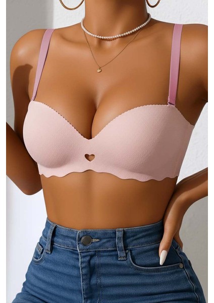 Dikişsiz Balensiz Hafif Destekli Kalp Detay Lazer Kesim Izbırakmaz Görünmez Sütyen