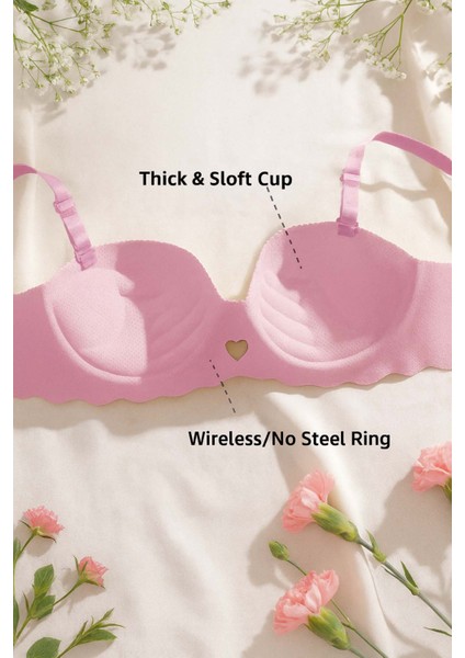 Dikişsiz Balensiz Hafif Destekli Kalp Detay Lazer Kesim Izbırakmaz Görünmez Sütyen fırsatları