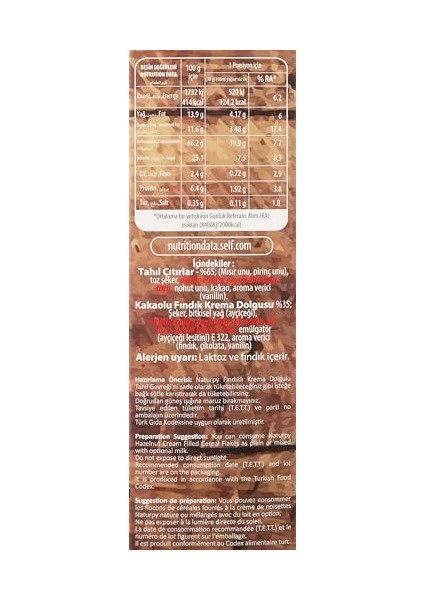 Naturpy Fındıklı Krema Dolgulu Tahıl Gevreği fiyatları