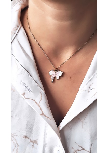 Çınar Yaprağı Kelebek Çelik Kolye fiyatları