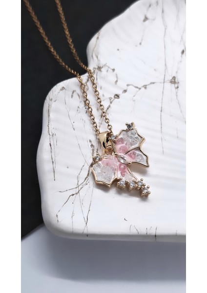 Çınar Yaprağı Kelebek Çelik Kolye fırsatları