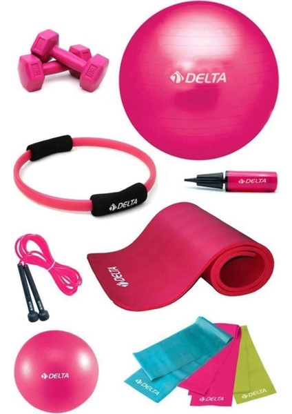 15 mm Minderli Pts Fuşya Full Pilates Seti (65 cm 20 Cm)