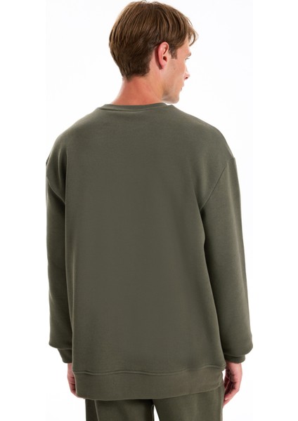 Bisiklet Yaka Baskılı Haki Erkek Sweatshırt J5WM-SWT7305 indirimleri