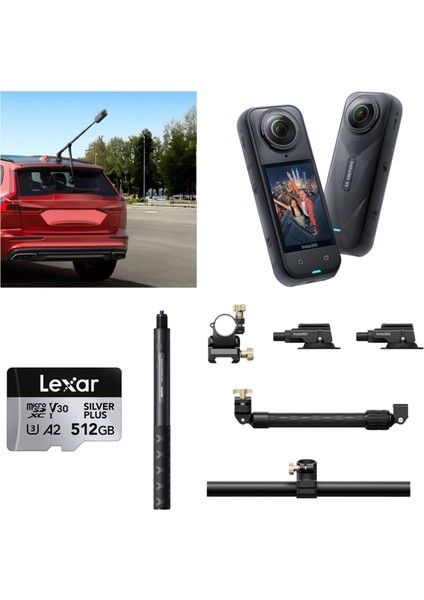 X5 Aksiyon Kamerası - Racing Araç Kit 512 GB