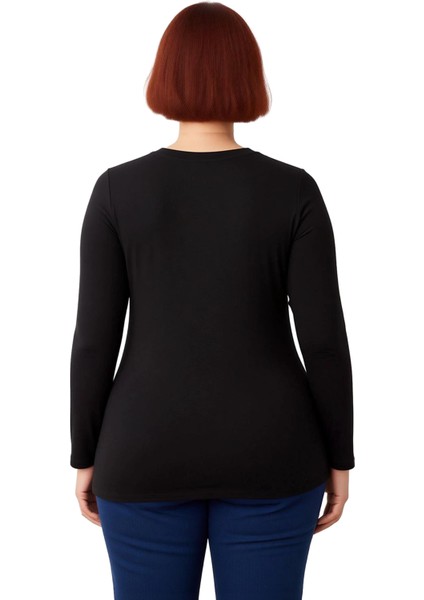 Kadın Fitted V Yaka Uzun Kollu Örme Bluz Kaliteli Şık Rahat Modern Zarif Günlük modelleri