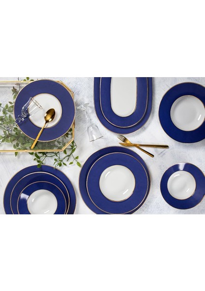 Lacivert 27 Parça 6 Kişilik Yemek Takımı
