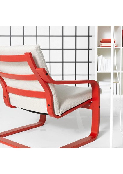 Poang Sallanan Koltuk Kırmızı Katorp Ekru Bej Alçak Arkalıklı fırsatları