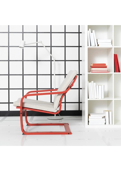 Poang Sallanan Koltuk Kırmızı Katorp Ekru Bej Alçak Arkalıklı indirimleri