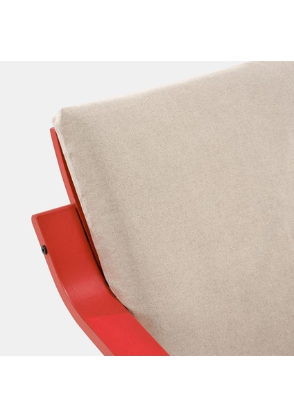 Poang Sallanan Koltuk Kırmızı Katorp Ekru Bej Alçak Arkalıklı
