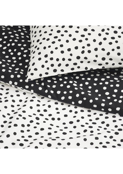 Çift kişilik nevresim seti, siyah-beyaz, 240x220/50x60 cm modelleri