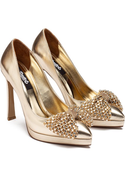 Kadın Taşlı Fiyonklu Platform Ayakkabı 6030