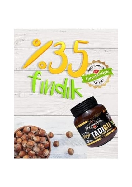 Abdurrahman Tatlıcı Tadıbu Bitter Kakaolu Fındık Ezmesi 330G fiyatları