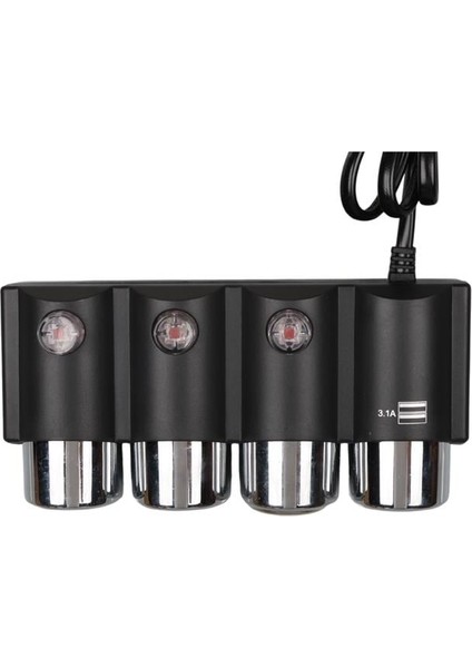 1508 12-24V Çift USB Girişli 120W 80CM Kablolu 3'lü Araç Çakmak Çoklayıcı modelleri