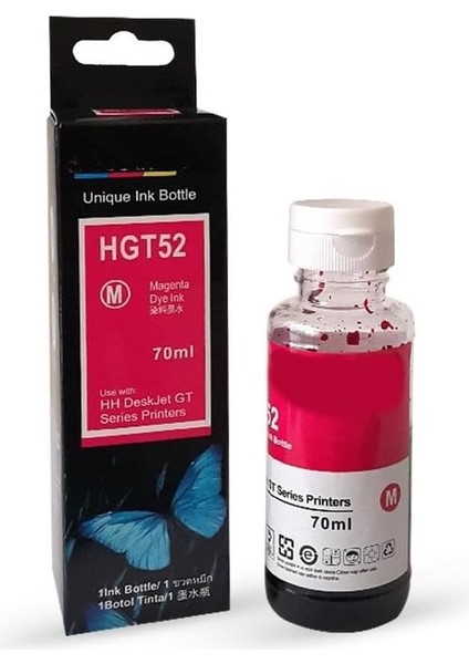 Hp Uyumlu GT52XL (M0H55AE) Kırmızı Mürekkep (70ML./SISE)