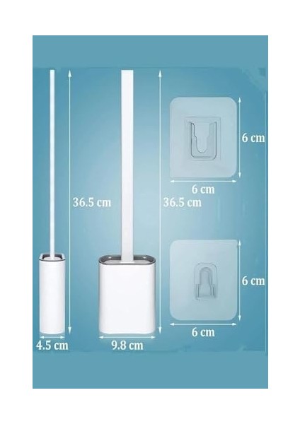 Duvara Yapıştırılabilir Silikon Wc Fırçası, Aralara Girebilir Silikon Klozet Fırçası (Beyaz) fiyatları