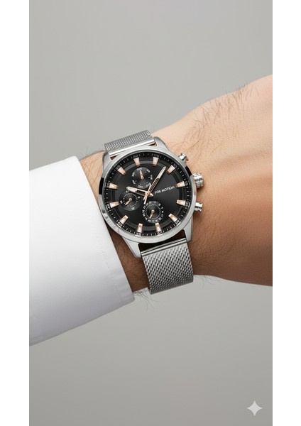 Erkek Kol Saati Gümüş Renk, Siyah Kadran - Şık Hasır Kordon, 2 Yıl Garantili modelleri