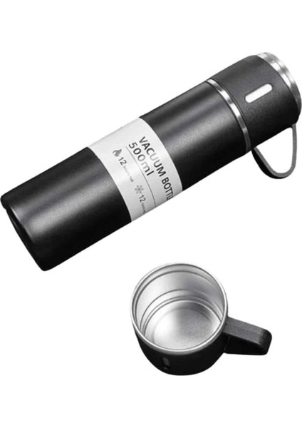 Termos Seti 3'lü Bardak Seti Isı Dayanıklı Siyah Paslanmaz Çelik Vakumlu fırsatları