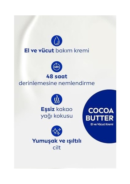 Nivea Creme Soft Kremsi Dokunuş Duş Jeli 750ML ve Cocoa Butter Nemlendirici Vücut Bakım Kremi 400ML fiyatları