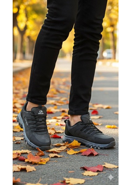 Erkek Su Geçirmez Ortopedik Outdoor Ayakkabı - Siyah Füme fiyatları