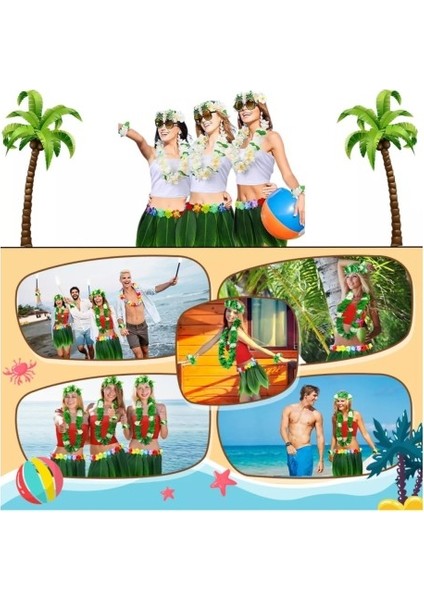 Tropikal Esintili Hawaii Yapraklı Parti Eteği Yetişkin Boy modelleri