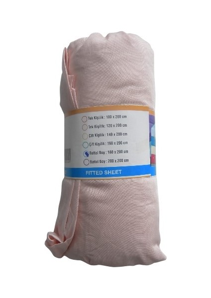 Battal Boy (180X200) Fitted Çarşaf ( Açık Pembe )