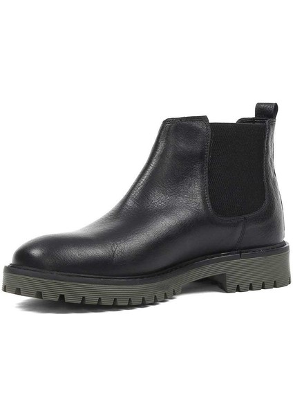 Erkek Siyah Deri Chelsea Bot