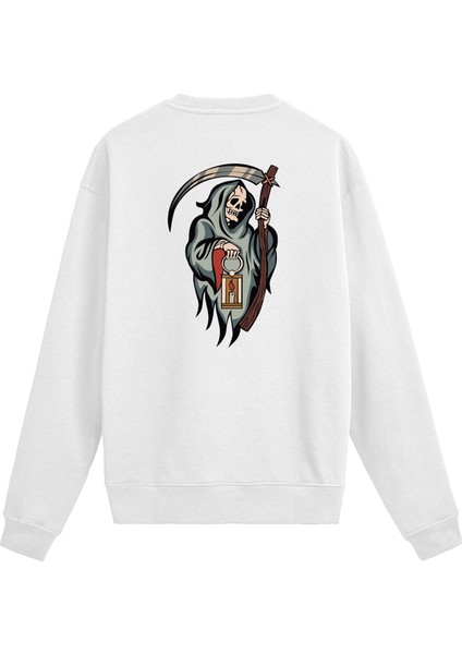 Sırt Baskılı Death Metal Iskelet Fenerli Sweatshirt