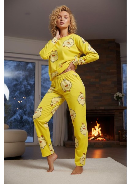 New Chick Süpersoft Pijama Takımı + Uyku Bandı Hediye | 100% Pamuk Kadın Pijama Takımı