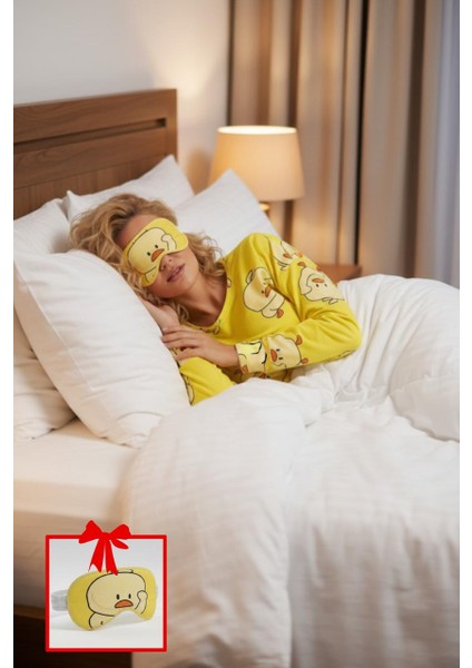 New Chick Süpersoft Pijama Takımı + Uyku Bandı Hediye | 100% Pamuk Kadın Pijama Takımı modelleri