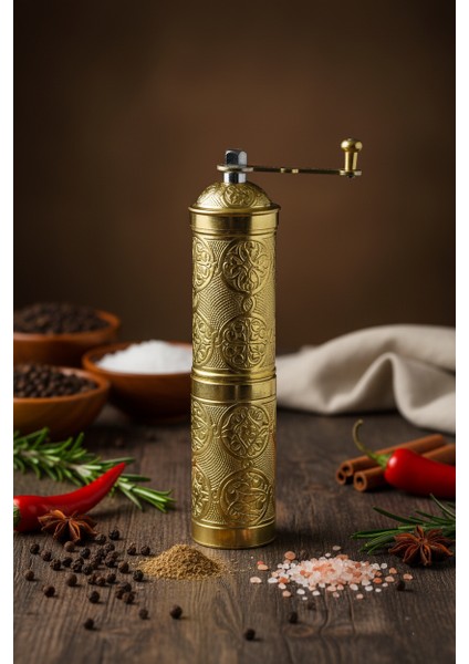 Ludıa Zamak Metal Altın Renk 3 Lü Set Karabiber,kahve,çörek Otu El Değirmeni Öğütücü Grinder S2 fırsatları
