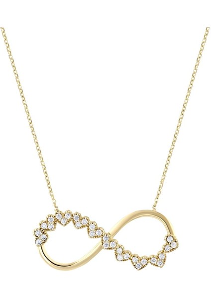 14 Ayar Kalpli Sonsuzluk Tasarım Altın Kolye fiyatları