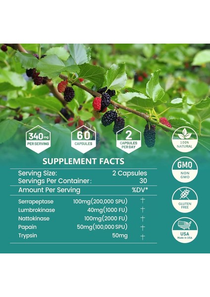 Serraptase 4-In-1 360,000 Spu 60 Kapsül modelleri