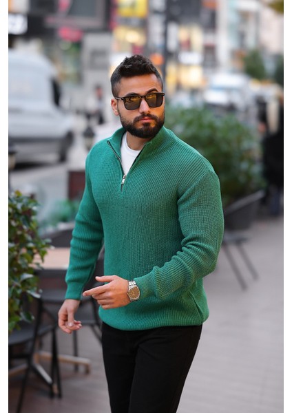 Kalın Örgü Fermuarlı Kazak fiyatları